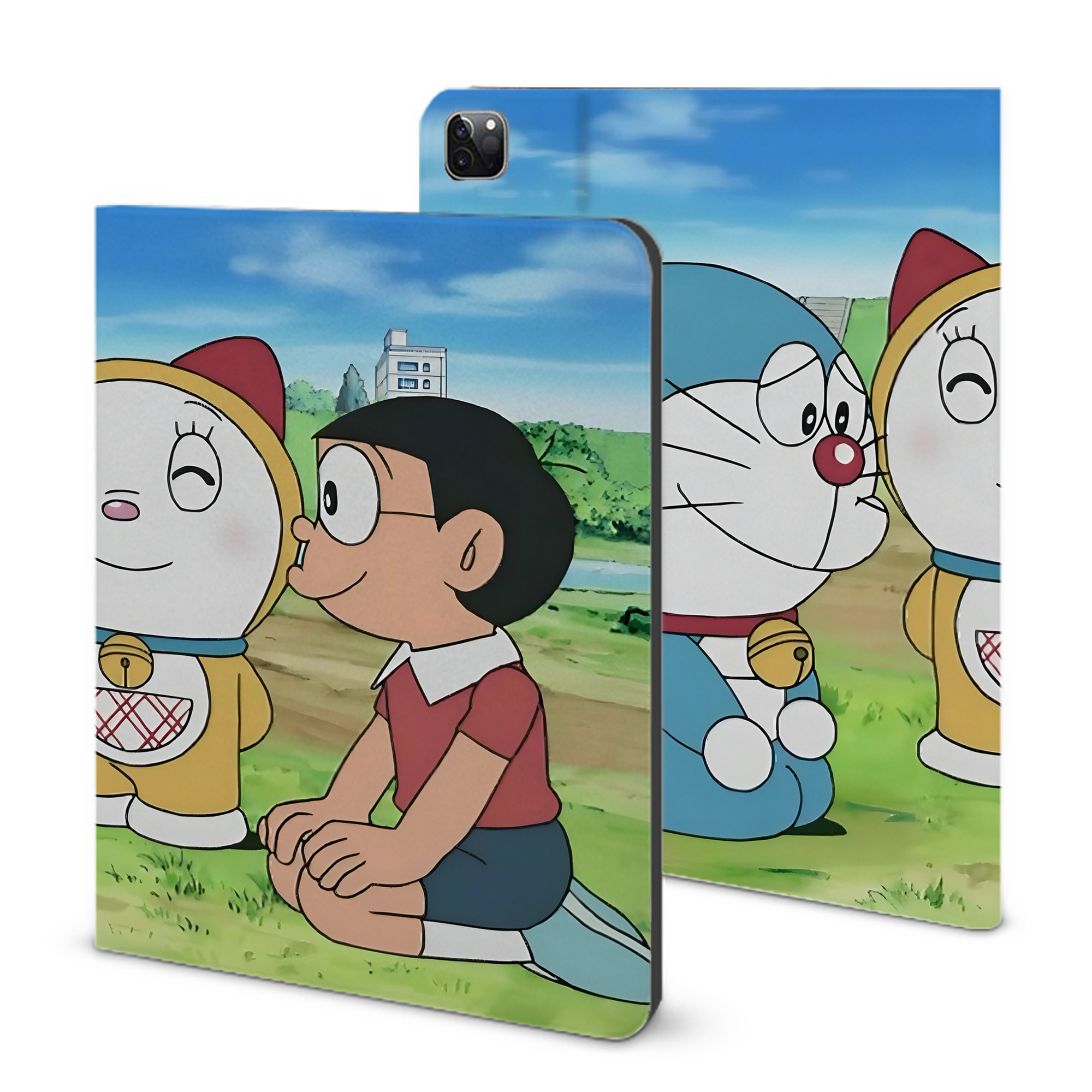 （画像用） ドラえもん Doraemon IPad ケース ブック型 PUレザー TPU 耐衝撃 軽量 薄型 ペン収納なし 全面保護 IPad 各モデル対応